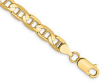 Men's 6.25mm Concave Anchor Chain Bracelet 14K Yellow Gold  (9 Inches)